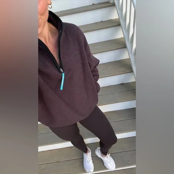 Lululemon Tumbled Fleece Quarter Zip - Sequoia - Picture 2 of 10